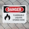 Signmission Flammable Liquids Stored Here Danger Sign, Plastic, 10in W x 7in L, 2PK OS-2PACK-DS-P-710-L-1240 - alternate 2